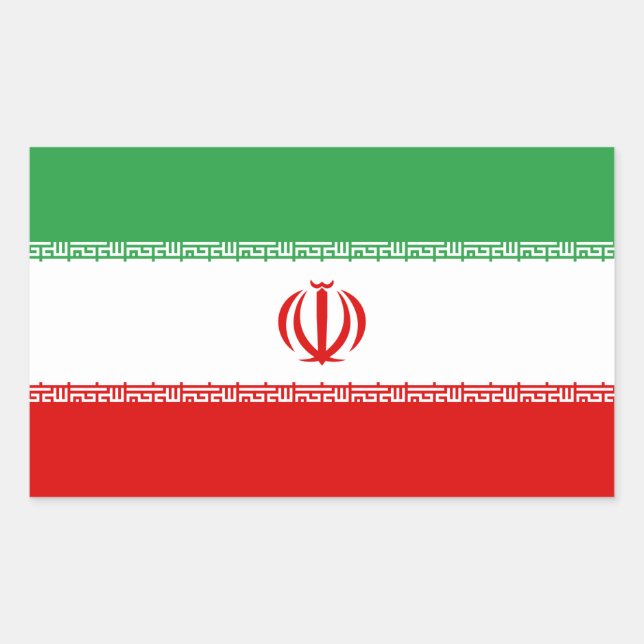 Rectangular Bandera del Pegatina del Decal de Irán (Anverso)