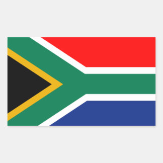 Rectangular Bandera sudafricana pegatina