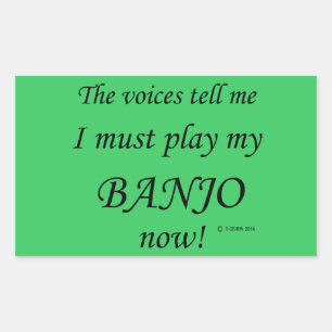 Rectangular Banjo Voices dice que debe tocar el Pegatina recta