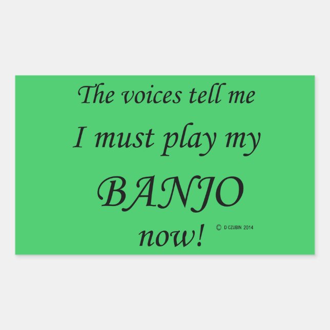 Rectangular Banjo Voices dice que debe tocar el Pegatina recta (Anverso)