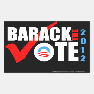 Rectangular Barack El Pegatina de Votación 2012 con Año Vertic