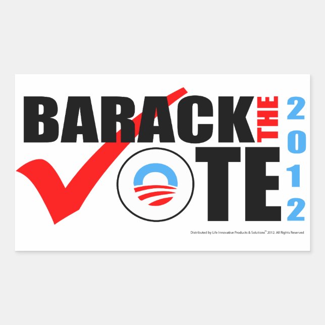 Rectangular Barack, el Pegatina de voto con año vertical (Anverso)