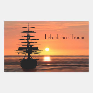 Rectangular Barco con alba pegatina