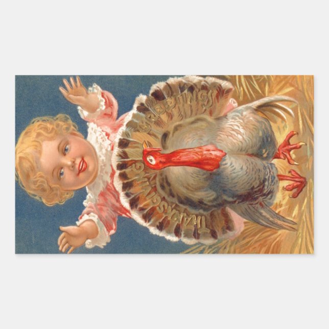 Rectangular Bebé persiguiendo a Tom Pegatina de cosechas turca (Anverso)