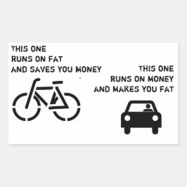 Rectangular Bicicleta vs Pegatina de coches