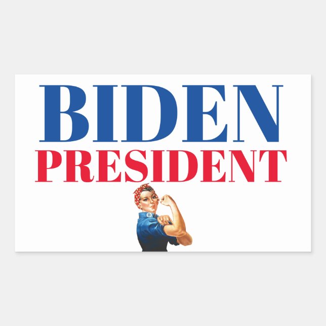 Rectangular Biden Presidente Pegatina (Anverso)