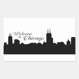 Rectangular Bienvenidos a Chicago Pegatina gran