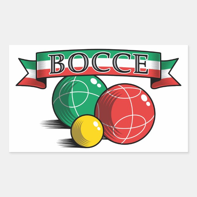 Rectangular Bocce en Pegatina de Banner Square (Anverso)