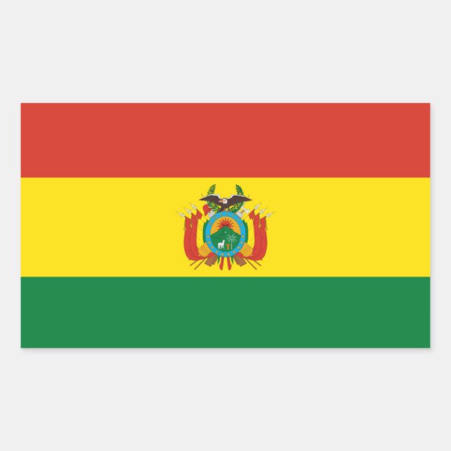 Rectangular Bolivia* Bandera Pegatina Bandera de Bolivia (Anverso)