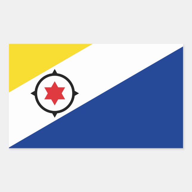 Rectangular Bonaire Flag Pegatina (Anverso)
