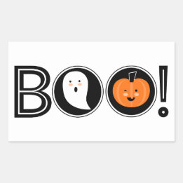 Rectangular ¡Boo! Pegatina de Halloween