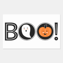 Rectangular ¡Boo! Pegatina de Halloween