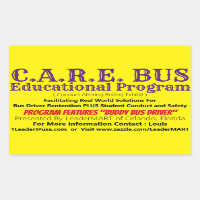 C.A.R.E. Programa Educativo BUS Pegatina Rectangle