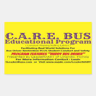 Rectangular C.A.R.E. Programa Educativo BUS Pegatina Rectangle