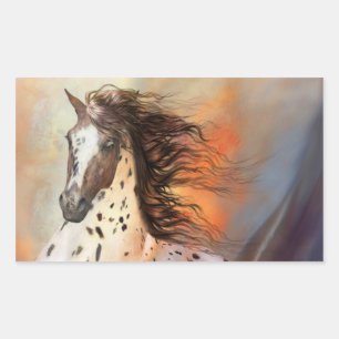 Rectangular Caballo salvaje 2 Pegatina