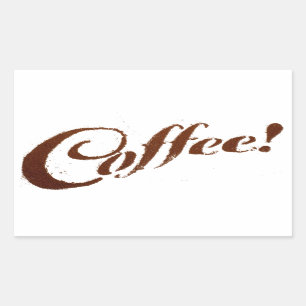 Rectangular Café molido de café - pegatina del rectángulo