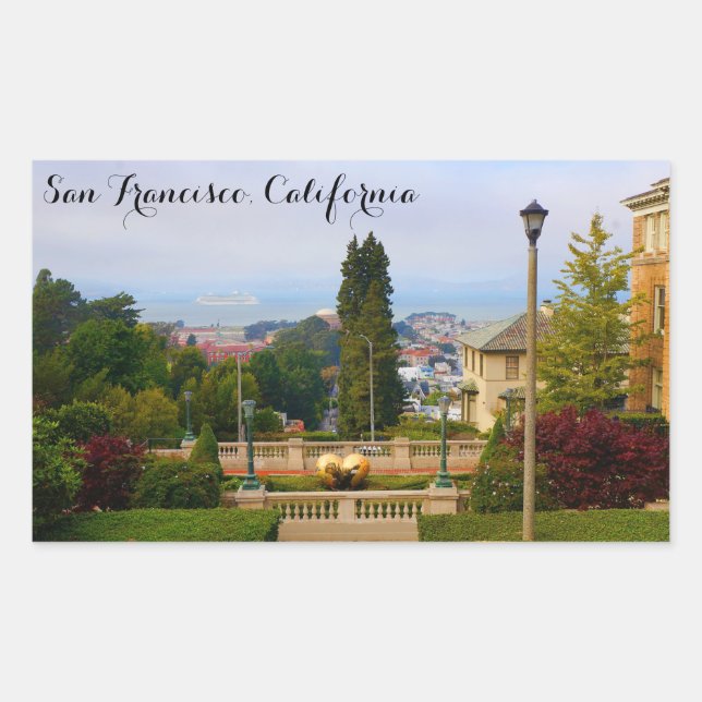 Rectangular Calle Lyon de San Francisco, escalas #4-2 Pegatina (Anverso)