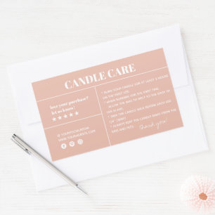 Rectangular Candle Care Gracias Pegatina De Embalaje