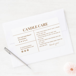 Rectangular Candle Care Gracias Pegatina De Embalaje