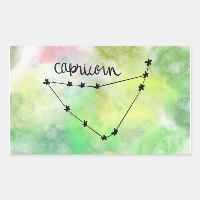 Rectangular Capricorn Star Baby Pegatina (Anverso)