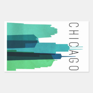 RECTANGULAR CHICAGO PEGATINA