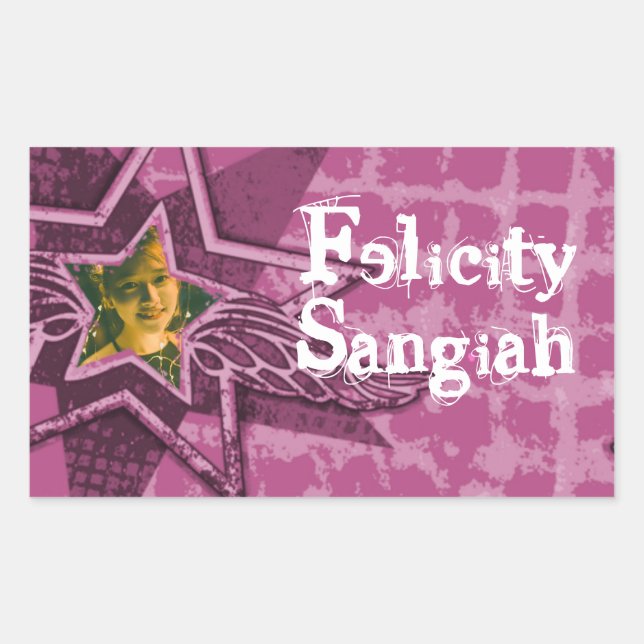 Rectangular Chicas adolescentes nombrados pegatina de la etiqu (Anverso)