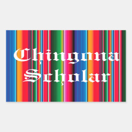 Rectangular Chingona Scholar Sarape Pegatina