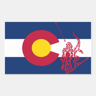 Rectangular Colorado Twirling pegatina rojo