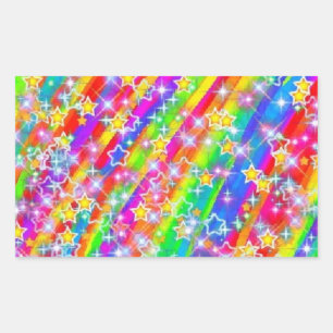 Rectangular Colores estrellas pegatina
