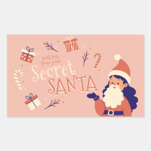 Rectangular con amor de Secret Santa pegatina