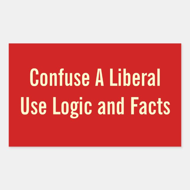 Rectangular Confundir un Pegatina liberal (Anverso)