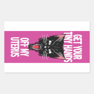 Rectangular Consiga sus manos minúsculas de mi pegatina del