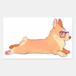 Rectangular Corgi por el que se establece el pegatina