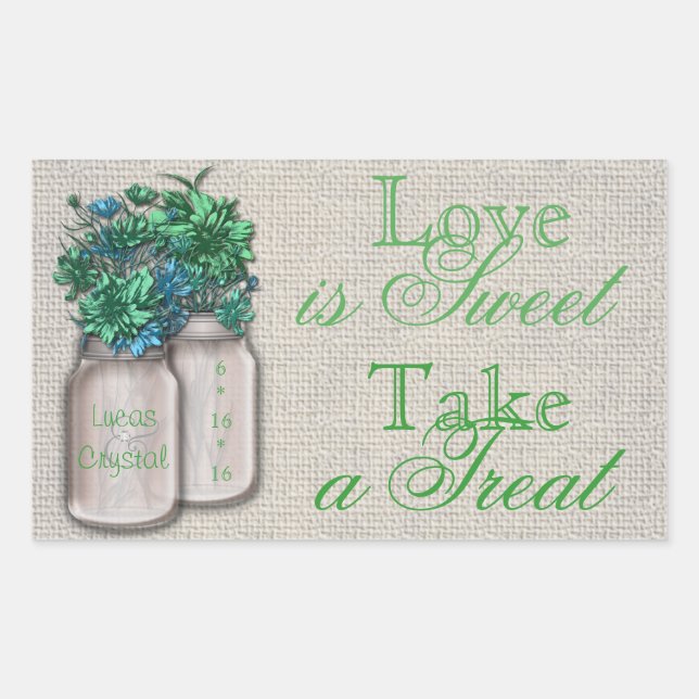 Rectangular Country Charm Green Candy Buffet Pegatina (Anverso)