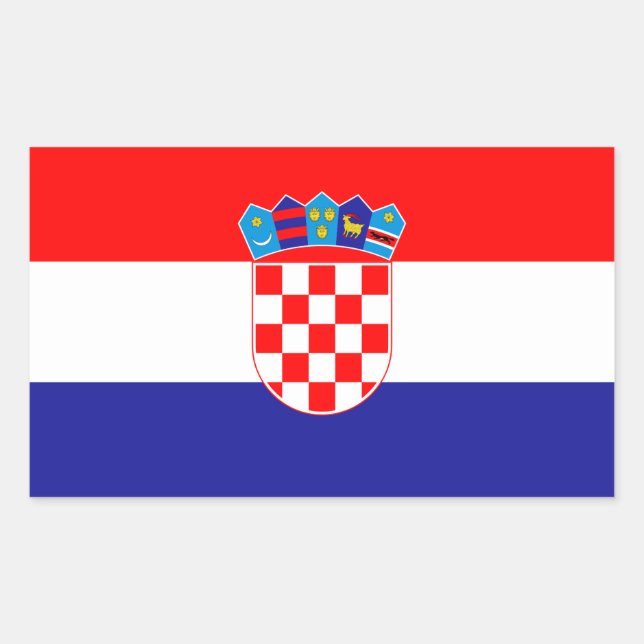 Rectangular Croacia* Pegatina de la bandera /Hrvatska zastava  (Anverso)
