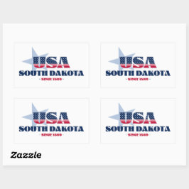 Rectangular Dakota del Sur Mi Pegatina de estado de origen