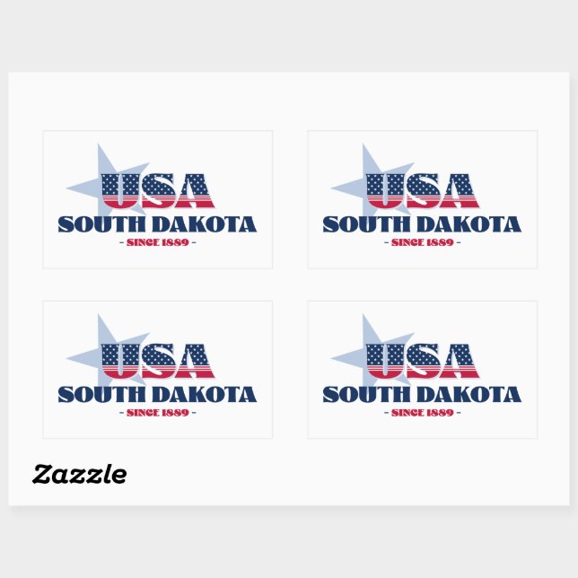 Rectangular Dakota del Sur Mi Pegatina de estado de origen (Hoja)