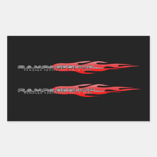 Rectangular Decal / Pegatina - Negro medio x 8