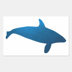 Rectangular Deep Sea Orca Silhouette Pegatina