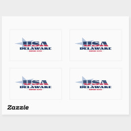 Rectangular Delaware Mi Pegatina de estado de origen