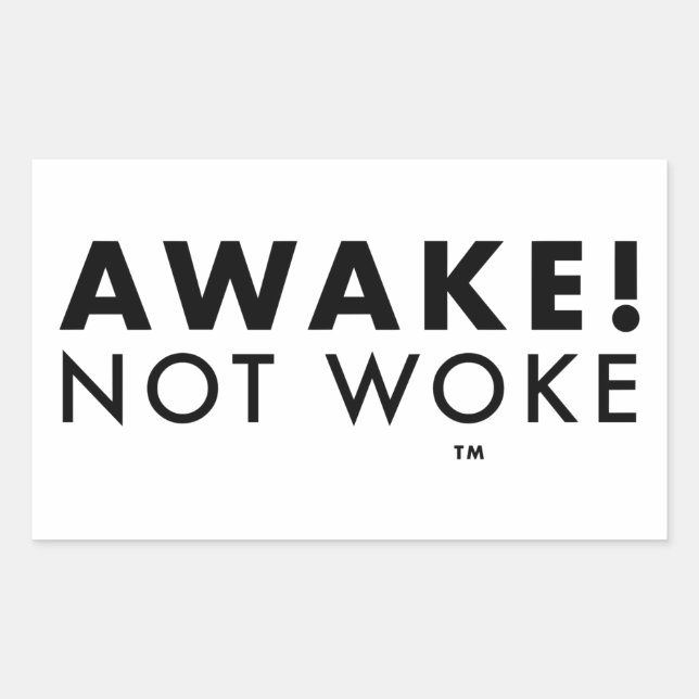 Rectangular ¡Despierta! Pegatina de LOGO Not Woke™ (Anverso)