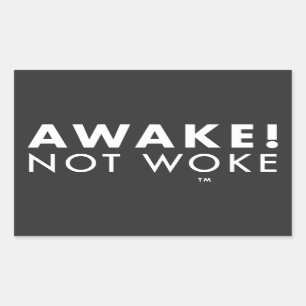 Rectangular ¡Despierta! Pegatina de LOGO Not Woke™