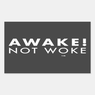 Rectangular ¡Despierta! Pegatina de LOGO Not Woke™