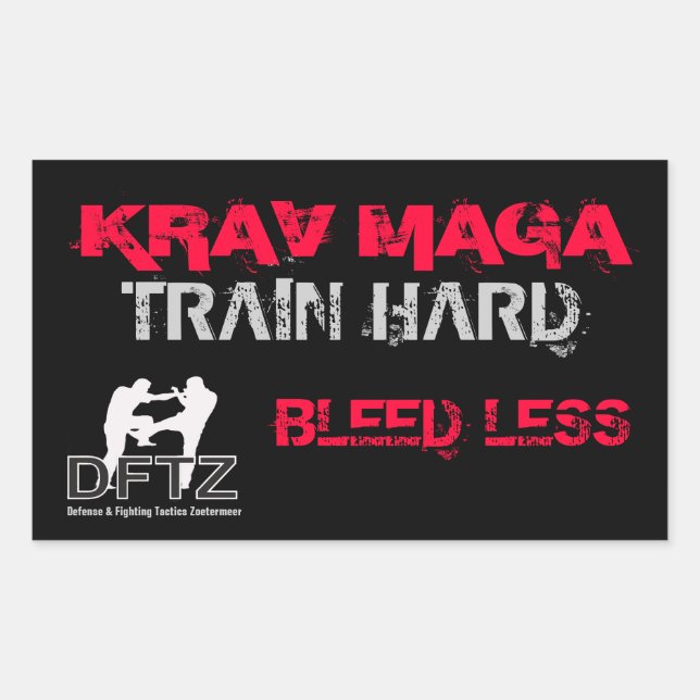 RECTANGULAR DFTZ PEGATINA KRAV MAGA (Anverso)