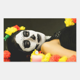 Rectangular DÍA DE LOS MUERTOS/ Pegatina DE HALLOWEEN