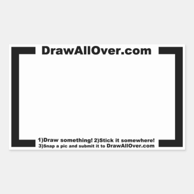 Rectangular Dibujar por todo el Pegatina (Anverso)