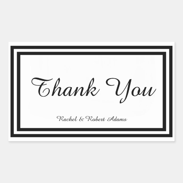 Rectangular Doble trazo negro - Pegatina Rectángulo (Anverso)