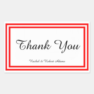 Rectangular Doble trazo rojo - Pegatina Rectángulo