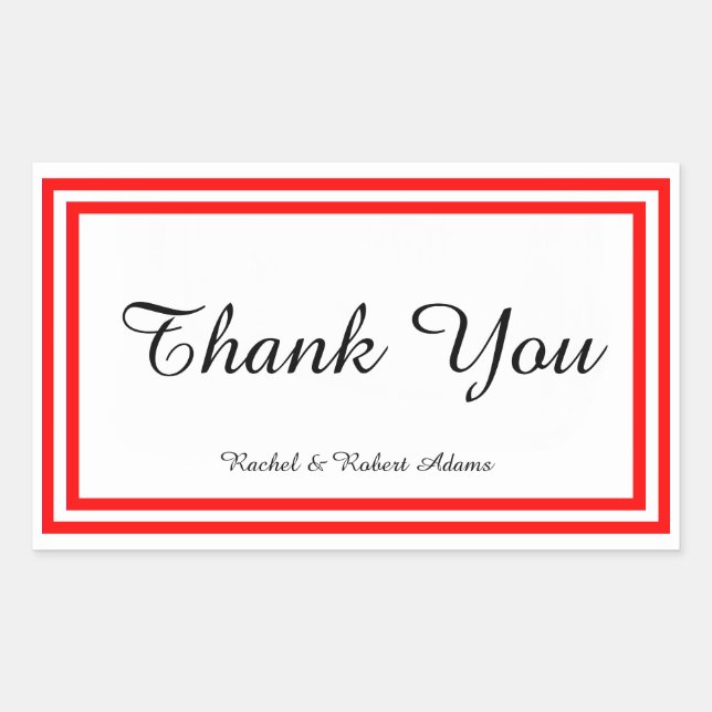 Rectangular Doble trazo rojo - Pegatina Rectángulo (Anverso)