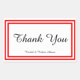 Rectangular Doble trazo rojo - Pegatina Rectángulo